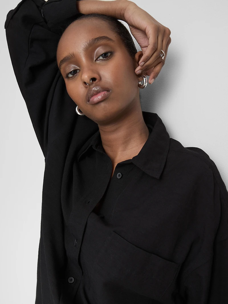 Classic Cotton-Blend Button-Down Shirt