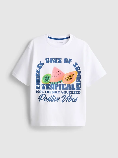 7-15yrs | Fruit Graphic Textured T-Shirt