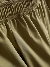 Paper-Touch Pleated Barrel-Leg Pants