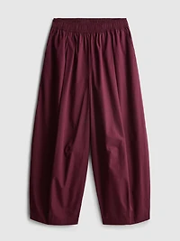 Paper-Touch Pleated Barrel-Leg Pants