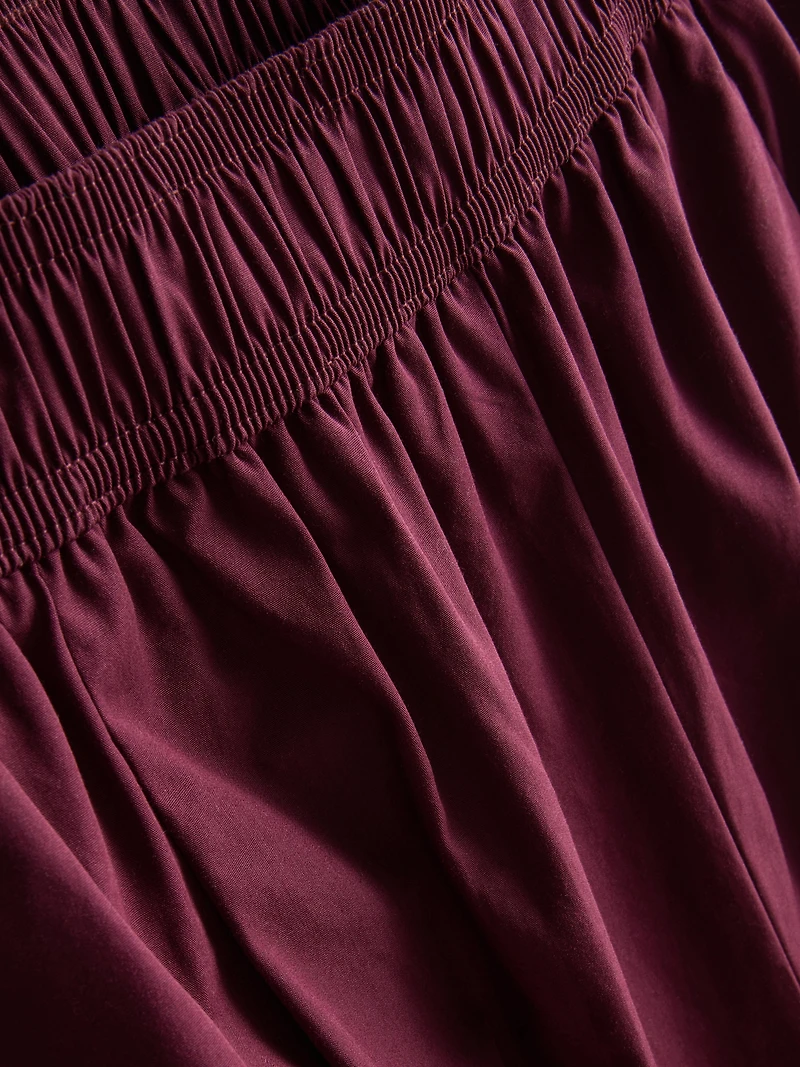 Paper-Touch Pleated Barrel-Leg Pants