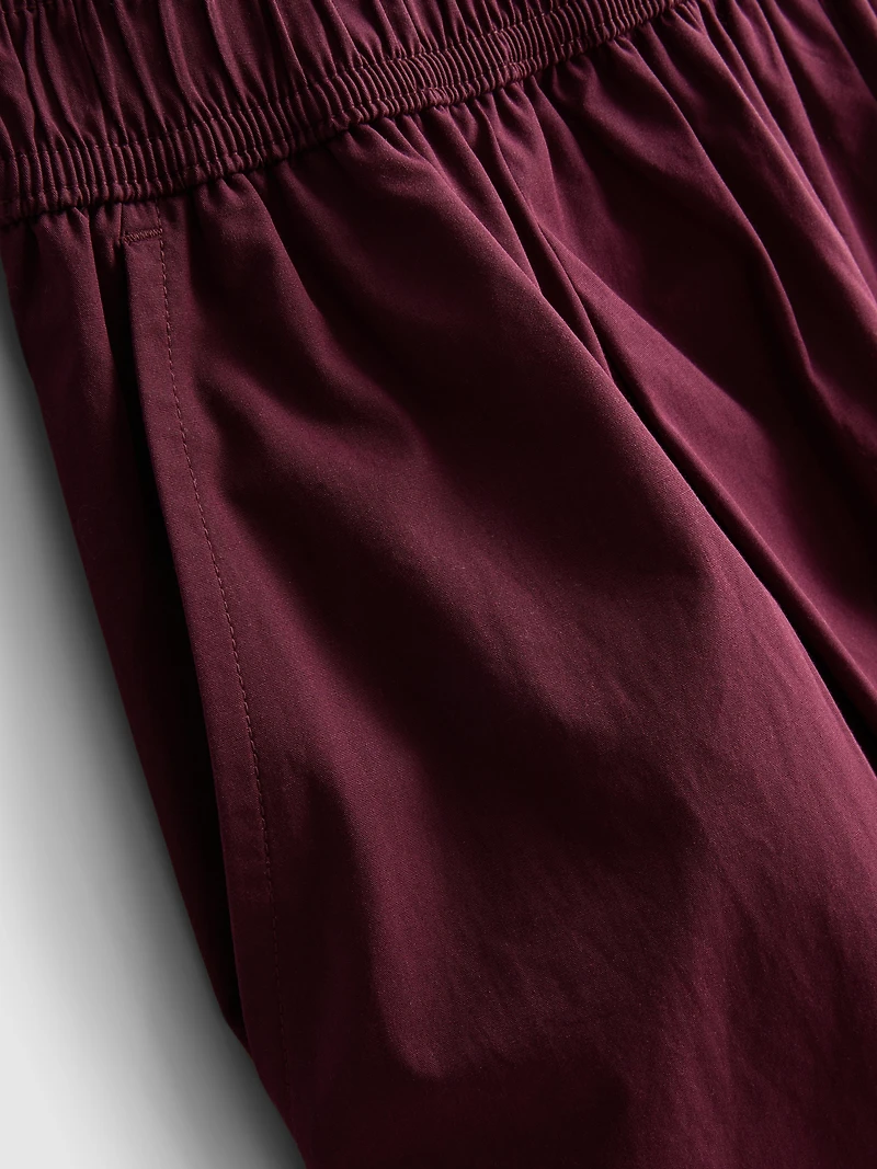 Paper-Touch Pleated Barrel-Leg Pants