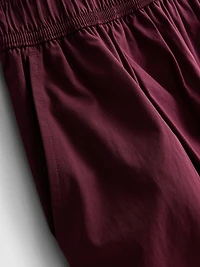 Paper-Touch Pleated Barrel-Leg Pants