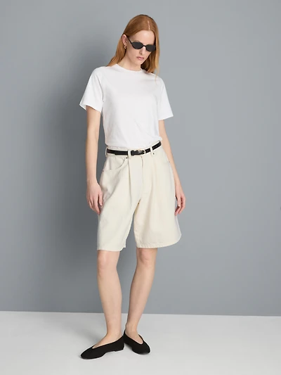 Cotton Denim Bermuda Shorts