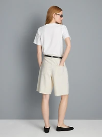 Cotton Denim Bermuda Shorts