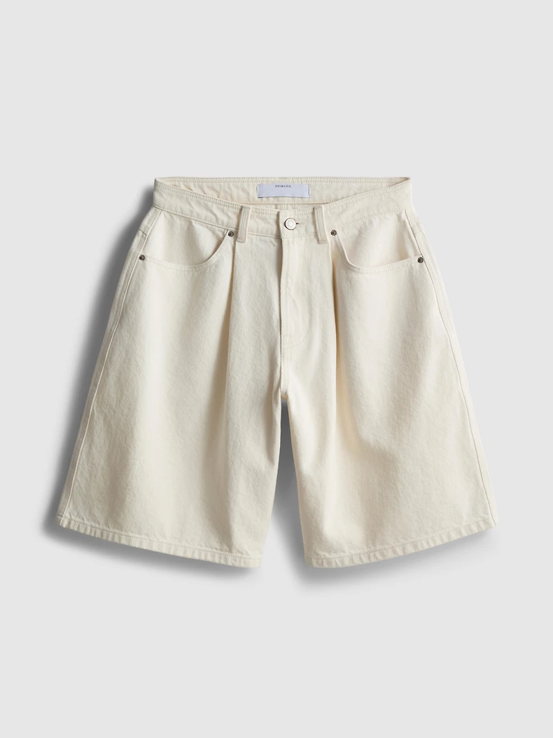 Cotton Denim Bermuda Shorts