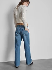 Relaxed Low-Rise Straight-Leg Denim Jeans
