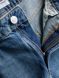 Relaxed Low-Rise Straight-Leg Denim Jeans
