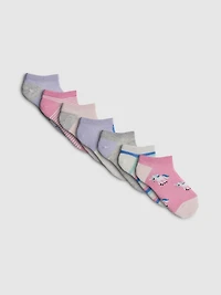 7pk Cotton Rich Unicorn Graphic Sneaker Socks