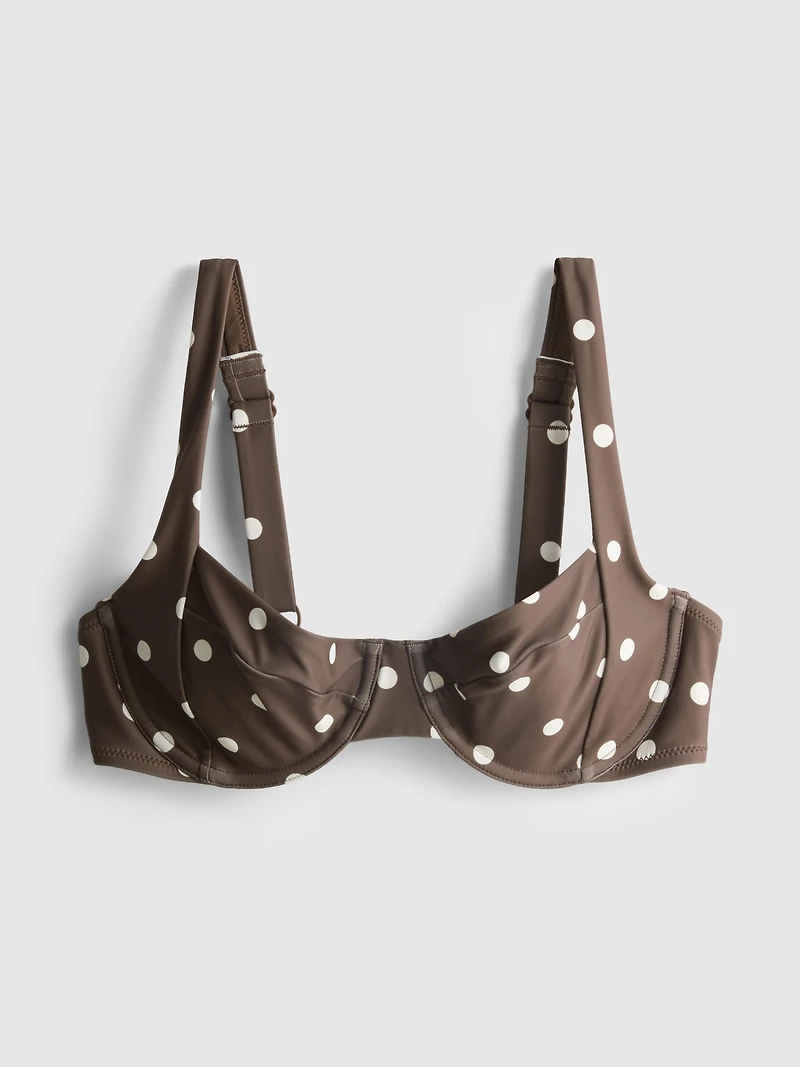 Underwired Balconette Polka Dot Bikini Top