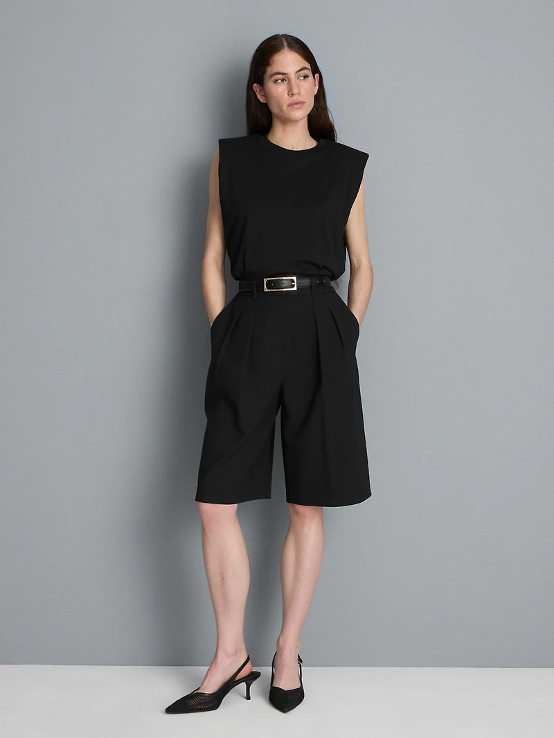 Pleated Bermuda Shorts