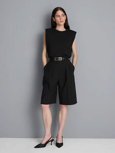 Pleated Bermuda Shorts