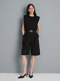 Pleated Bermuda Shorts