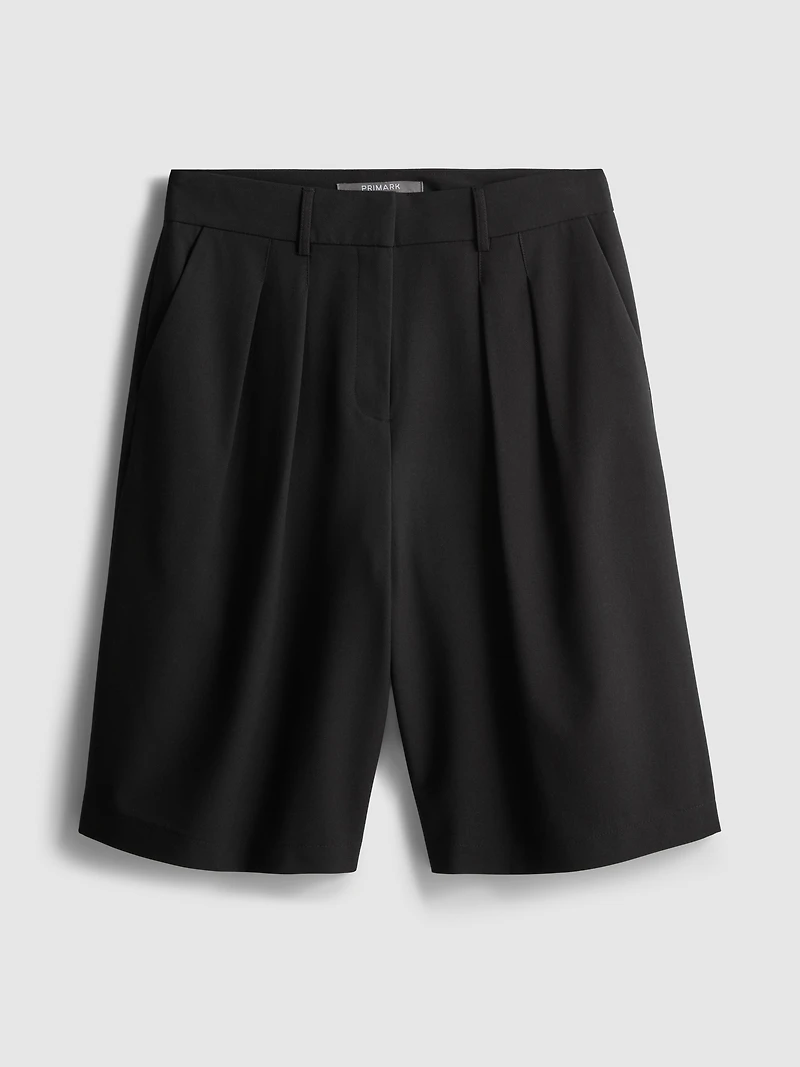 Pleated Bermuda Shorts