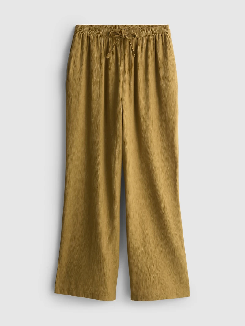 Crinkle Wide Leg Pants