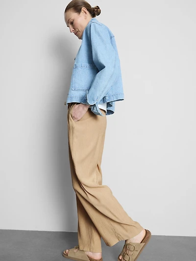 Crinkle Wide Leg Pants