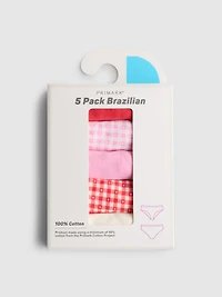 5pk Pure Cotton Brazilian Briefs