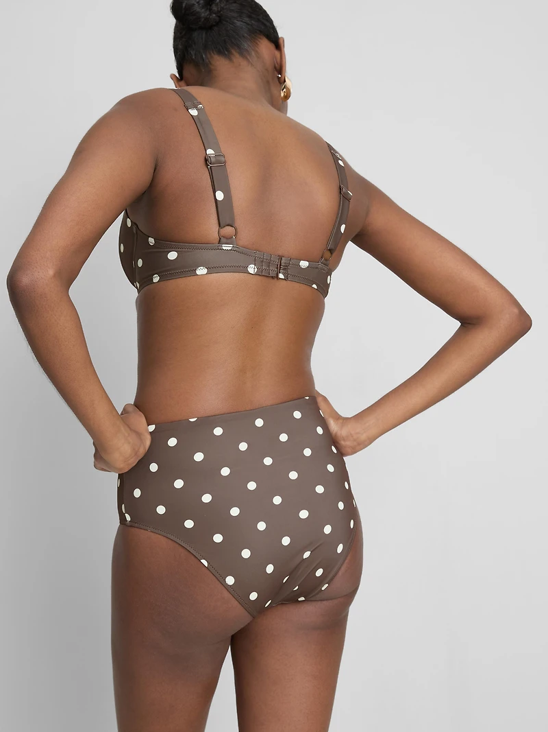 High Rise Control Polka Dot Bikini Bottoms