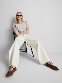 Pocket Front Wide Leg Jeans