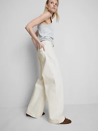 Pocket Front Wide Leg Jeans
