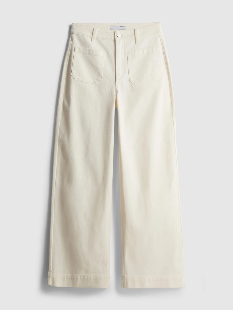 Pocket Front Wide Leg Jeans