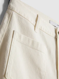 Pocket Front Wide Leg Jeans