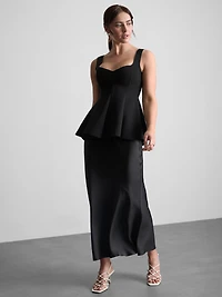 Crepe Sweetheart Peplum Top