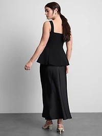 Crepe Sweetheart Peplum Top