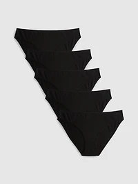 5pk Pure Cotton Black Mini Briefs