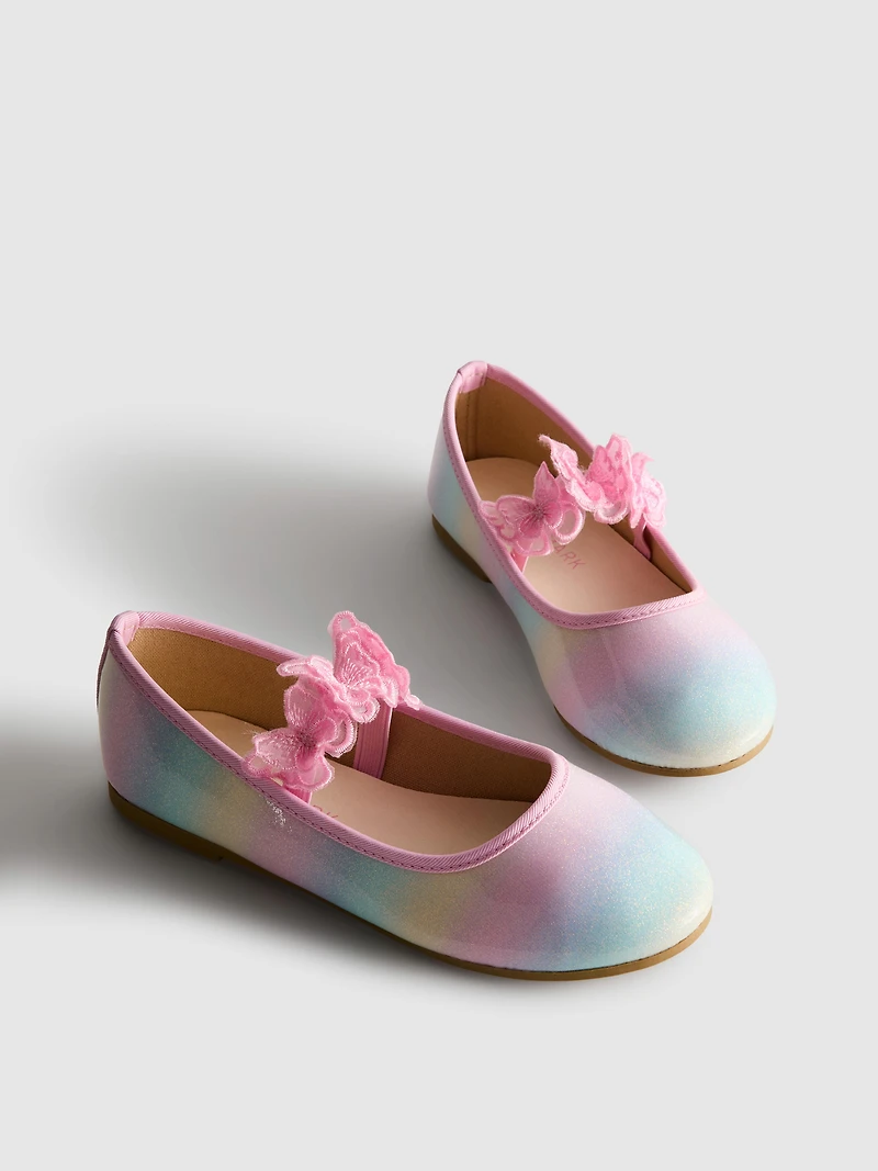 Butterfly Appliqué Ballet Pumps