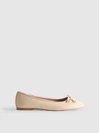 Faux Leather Ballerina Flats