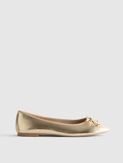 Faux Leather Ballerina Flats