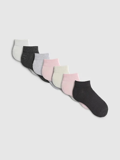 7pk Mixed Quarter Crew Socks