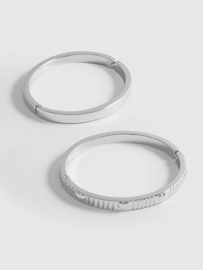 Women's 2pk Heart Detail Bangles