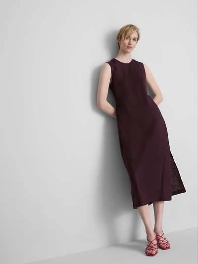 The Edit Sleeveless Linen Midi Dress