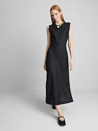 The Edit Sleeveless Linen Midi Dress
