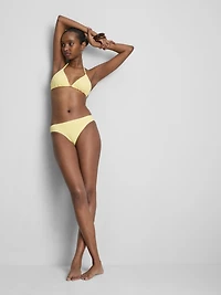 High Leg Crinkle Bikini Bottoms