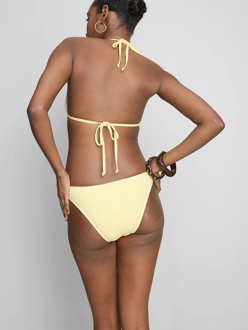 High Leg Crinkle Bikini Bottoms