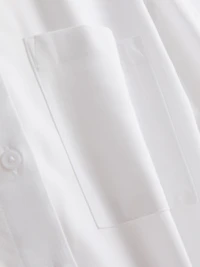 Cropped Boxy Short-Sleeve Oxford Shirt