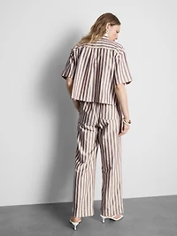 Cropped Boxy Short-Sleeve Oxford Shirt