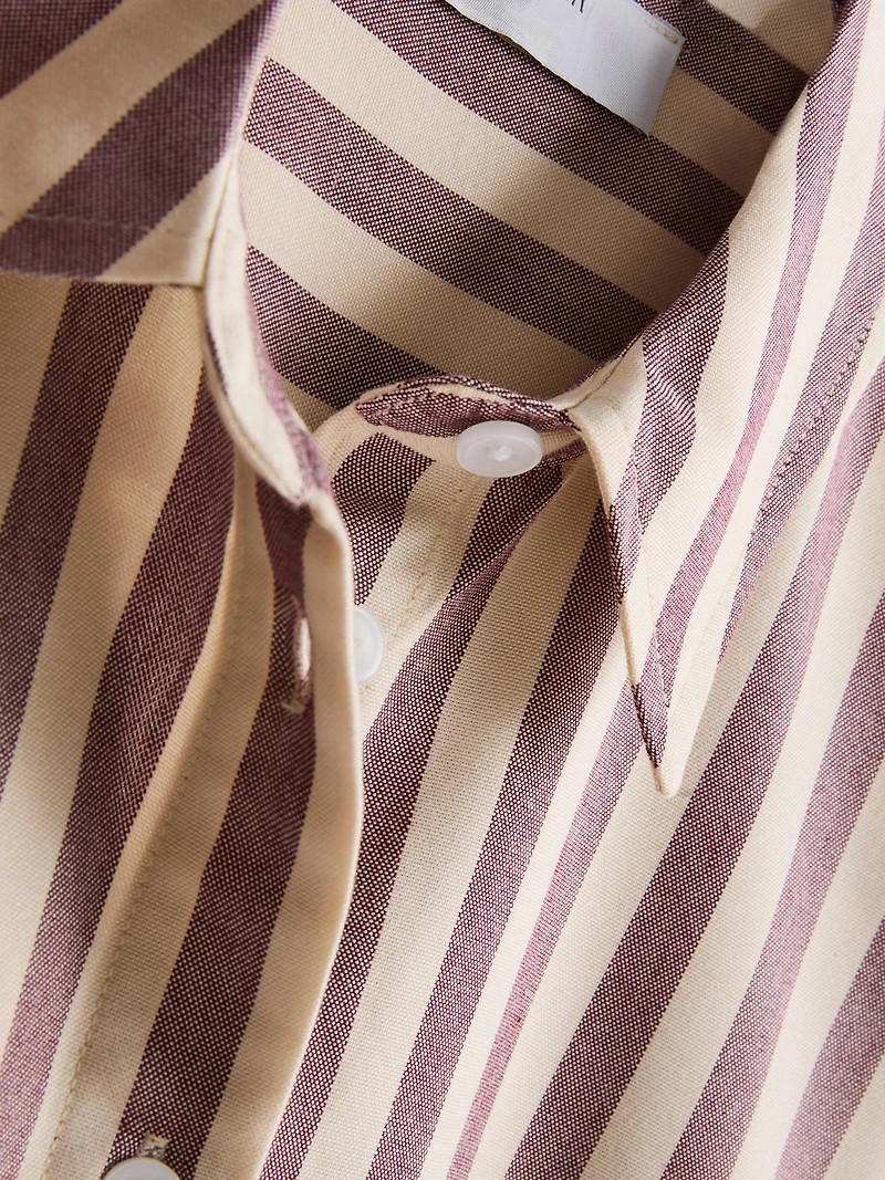 Cropped Boxy Short-Sleeve Oxford Shirt