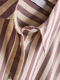 Cropped Boxy Short-Sleeve Oxford Shirt