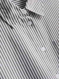 Cropped Boxy Short-Sleeve Oxford Shirt