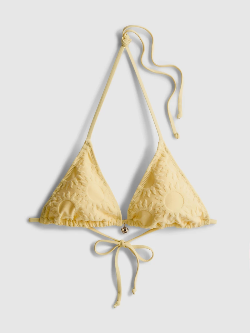 Embossed Sun Triangle Bikini Top