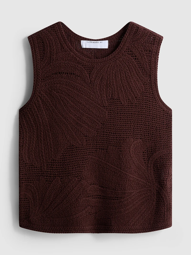 The Edit Crochet Knit Tank Top