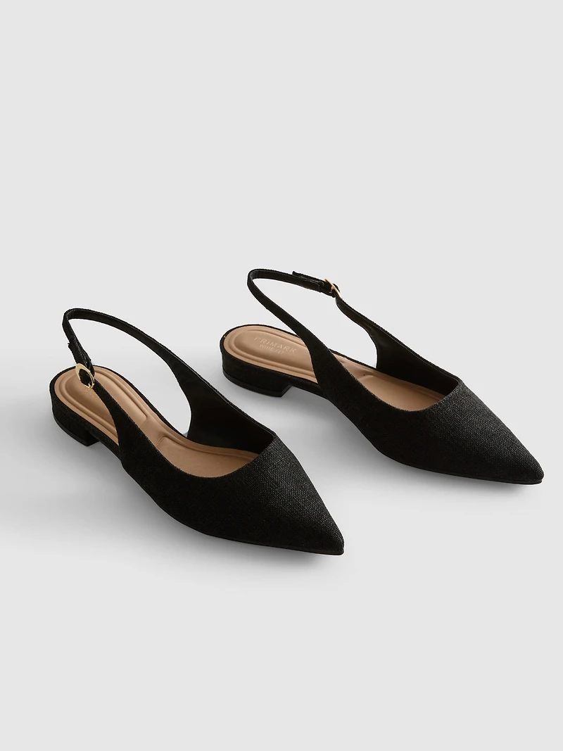 Pointed Slingback Mules