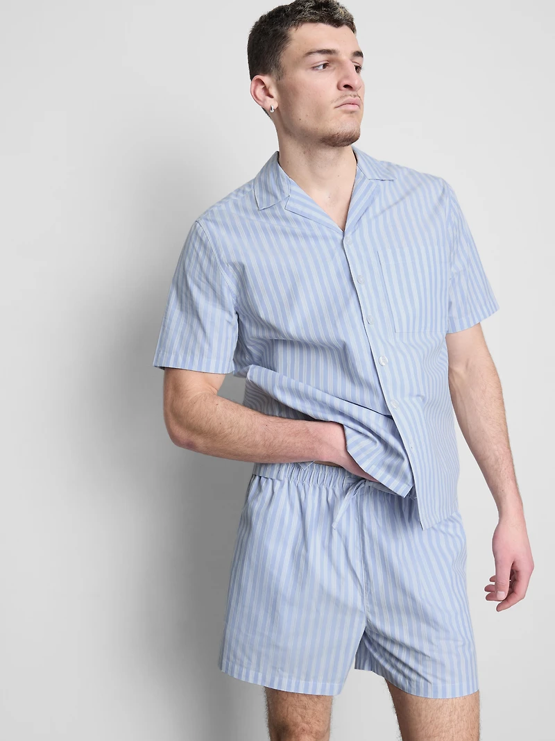 Striped Button-Up Pajama Shirt