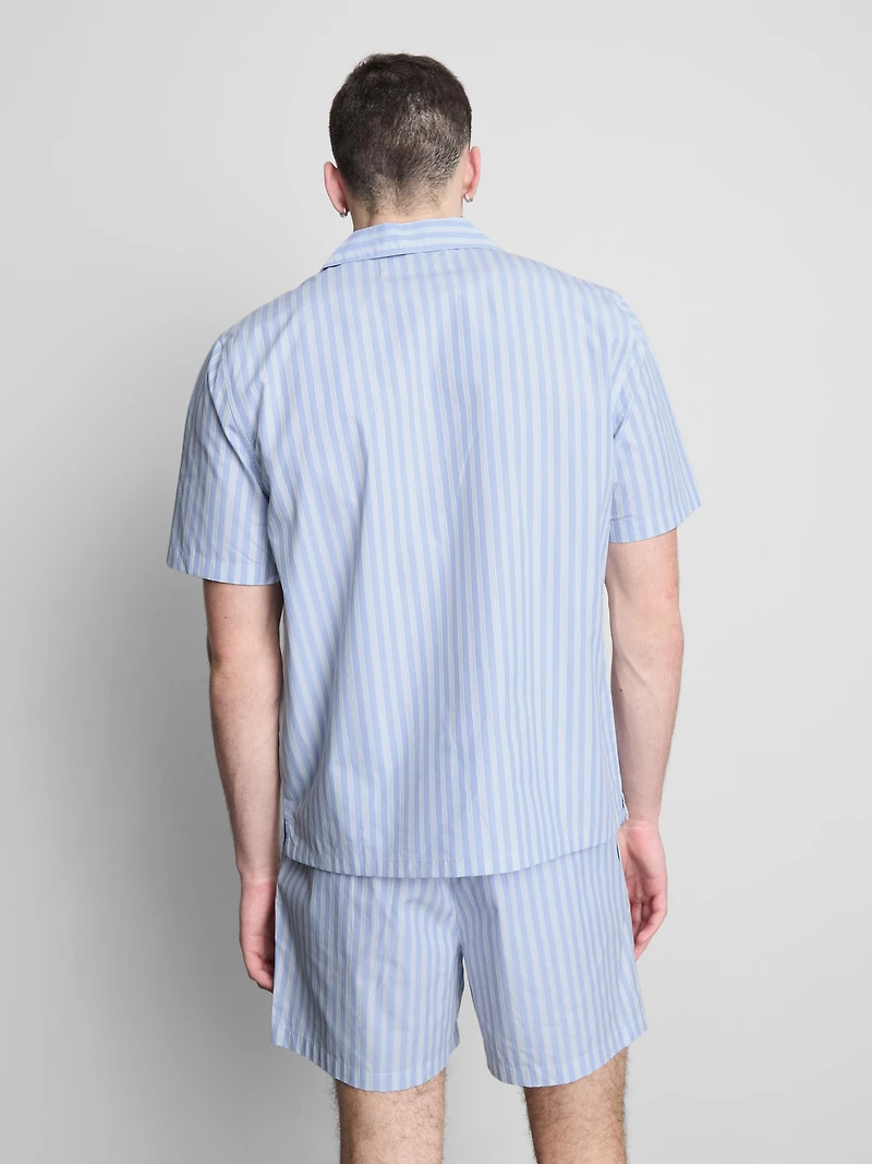 Striped Button-Up Pajama Shirt