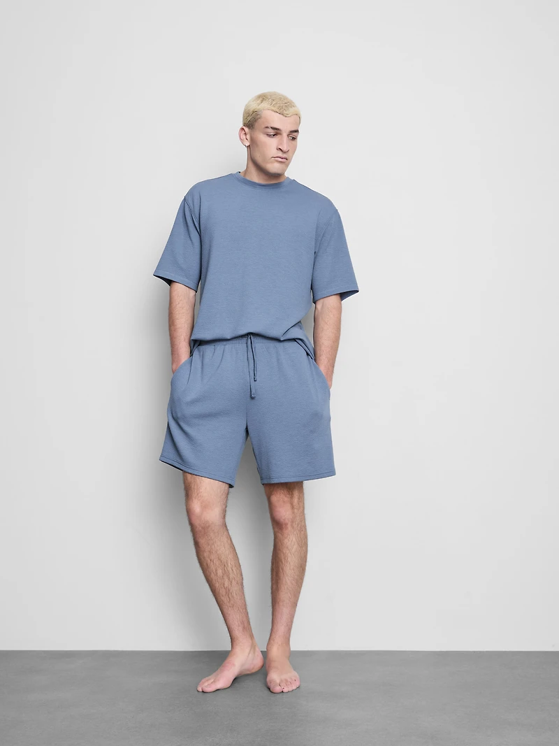 Textured Drawstring Pajama Shorts