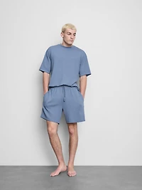 Textured Drawstring Pajama Shorts